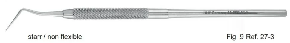Зонд односторонний жесткий форма 9 27-3* (HLW Dental Instruments)