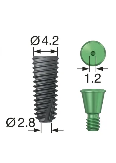 Имплантат, Osstem, TS III SA Standart, D=4.0 мм, L=11.5 мм, без адаптера и винт-заглушки