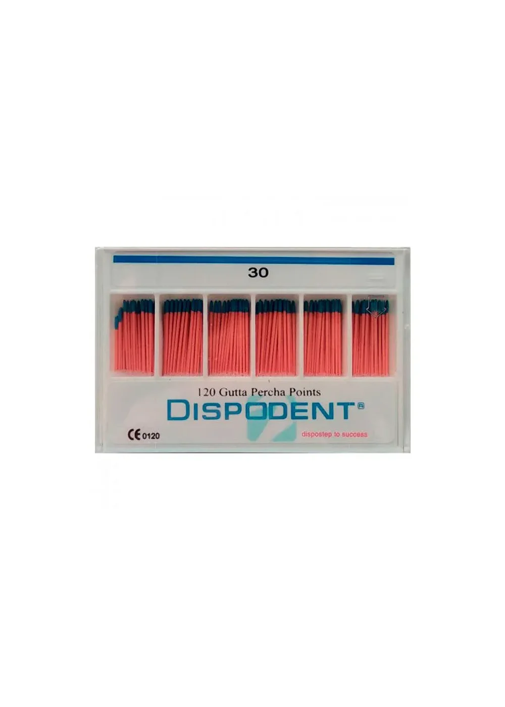 Штифты гуттаперчевые, Dispodent, конус 0.02 №30, 120 шт