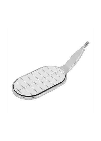 Hahnenkratt MEGA Parallelometer FS Rhodium - родиевое зеркало с параллельными насечками, без ручки, 22x37 мм