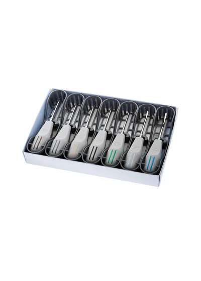 Directa Luxator Periotome KIT-7 - набор люксаторов, 7 шт (L2S, L3C, L3S, L3CA, L3IC, L5C, L5S + точильный камень L10)
