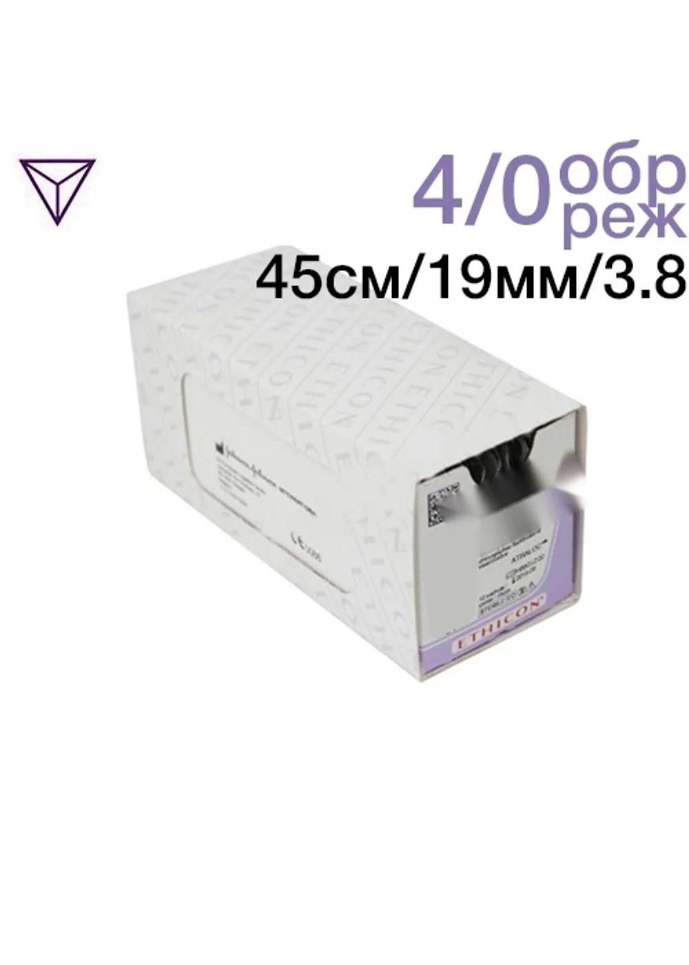 Шовный материал Johnson&Johnson Vicryl 4-0 45 см обратно-режущая игла 3/8
