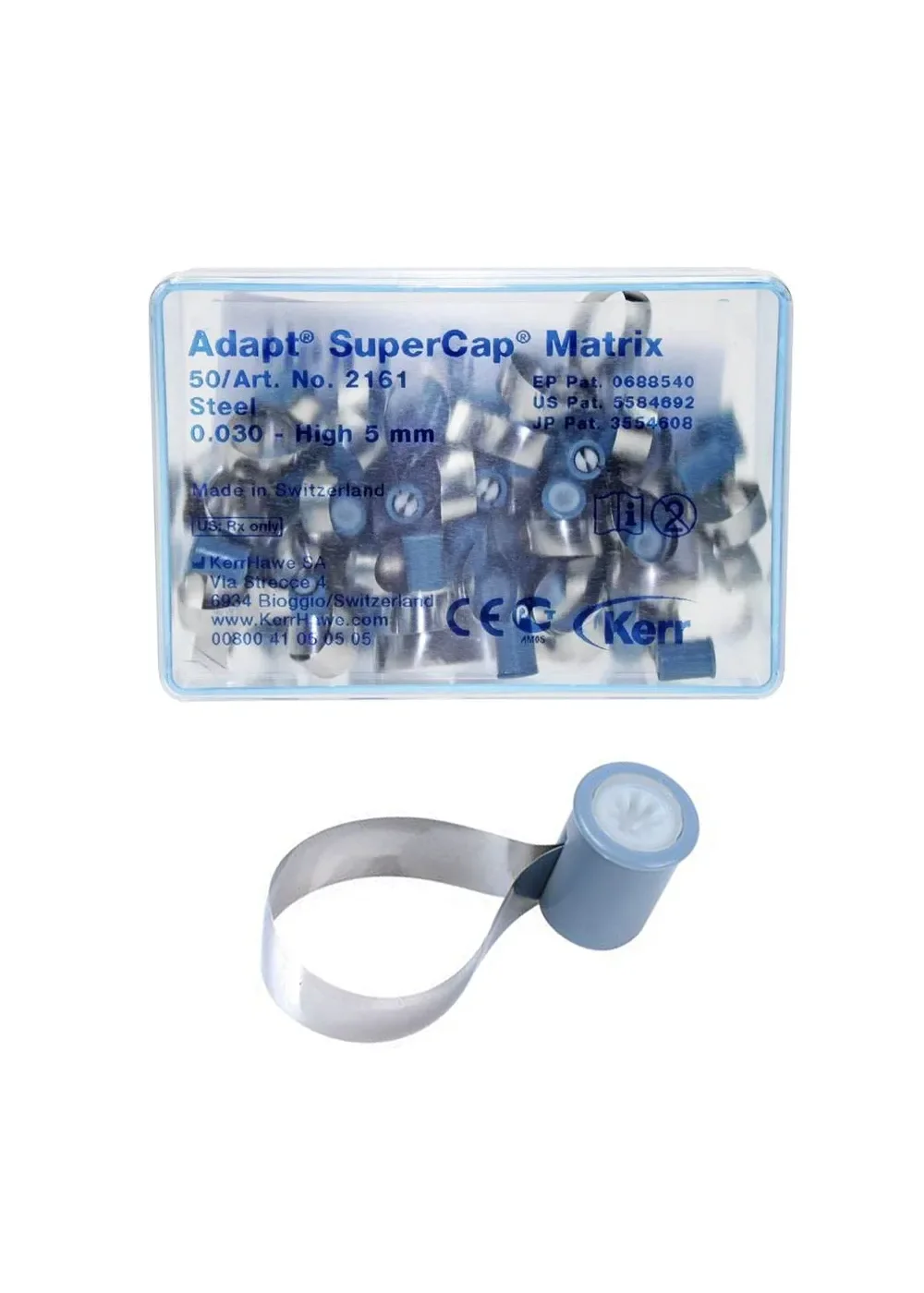 Капсулы для супермата, Kerr, Adapt SuperCap 0.03x5.0мм синие 50шт #2161