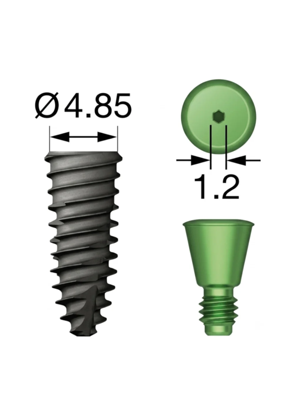 Имплантат, Osstem, TS IV SA, D=4.5 мм, L=8.5 мм, шаг резьбы 1.0