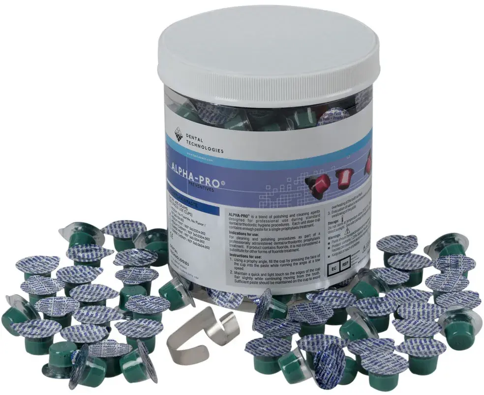 Alpha-pro prophylaxis paste - паста полировочная мята 34 мкм (200 капсул по 2 г) Dental Technologies
