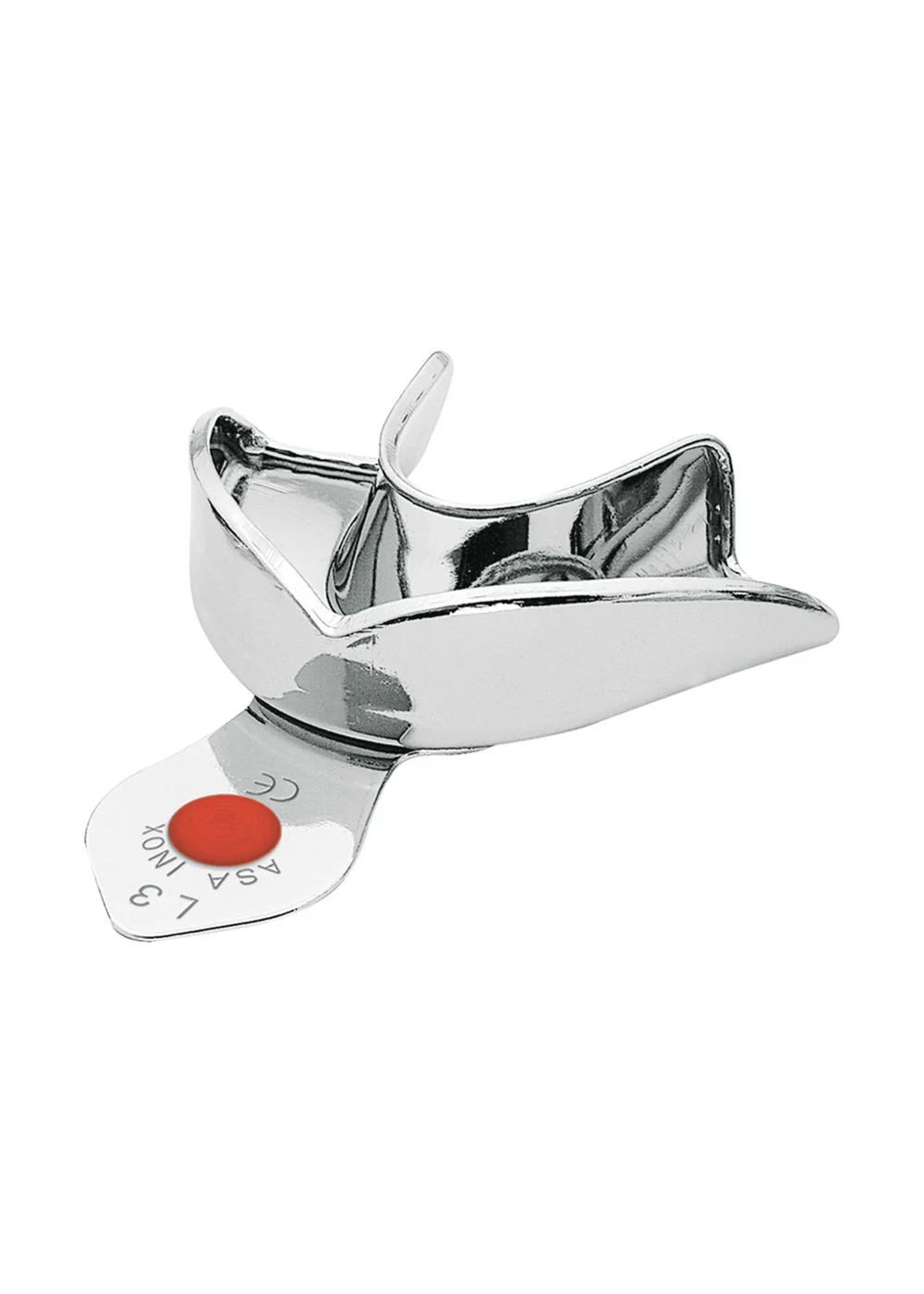 Asa Dental 2803-L3 - ложка слепочная нижняя средняя (M) без перфорации с бортиками, с цветной кодировкой (красная)