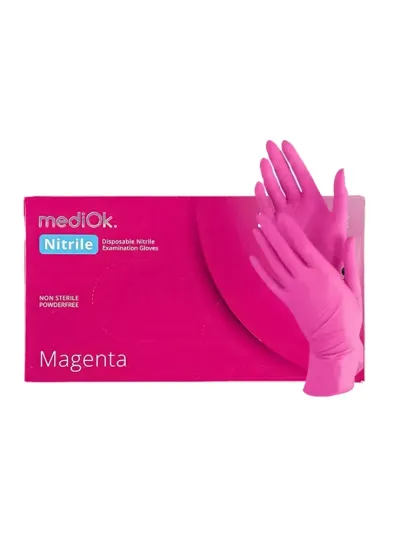 Перчатки нитриловые, MediOk, XS (5-6), 100шт, розовые