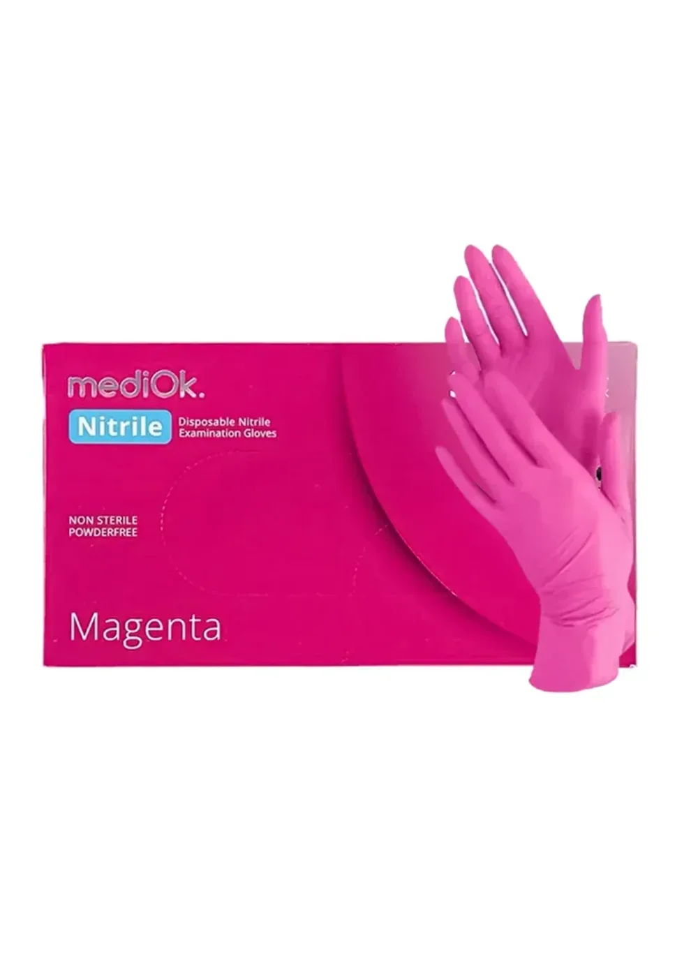 Перчатки нитриловые, MediOk, XS (5-6), 100шт, розовые