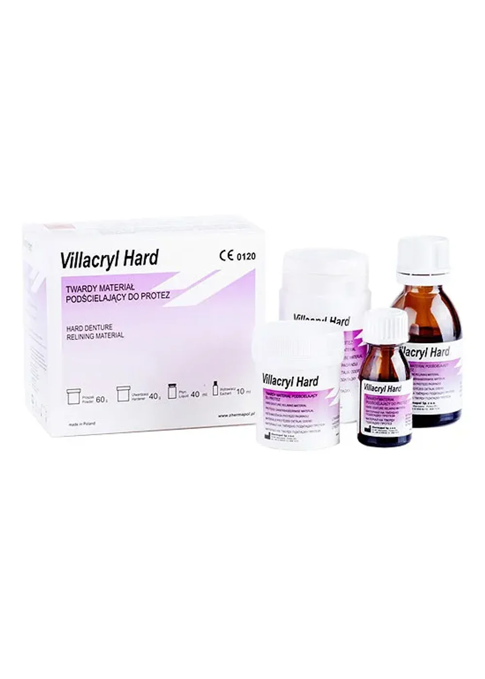 Пластмасса для прокладок, Everall7, Villacryl Hard, 60г+40мл+40г+10мл