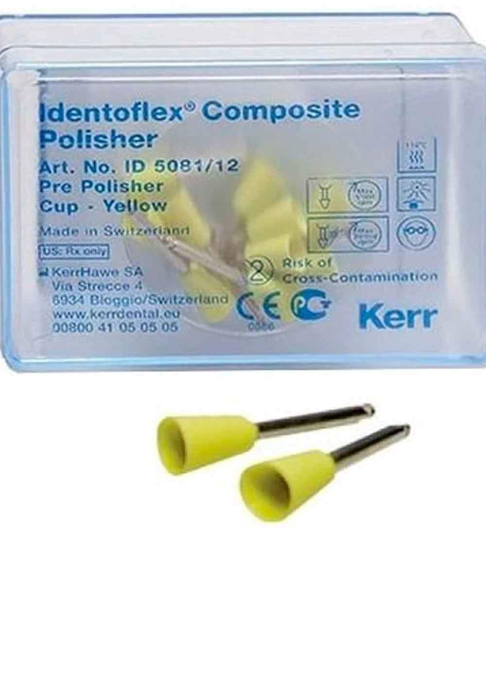 Резинки ID5081/12шт.- (желтая чашка) для предварительного шлифования, KERR
