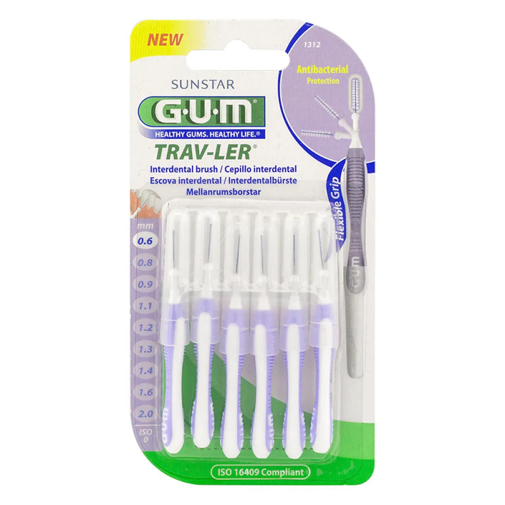 Ершики GUM TRAV-LER №0 0,6 мм, 6 шт