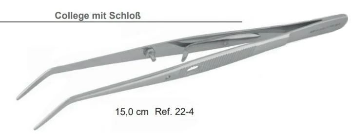 Пинцет c зажимом College, 15см (HLW Dental Instruments)