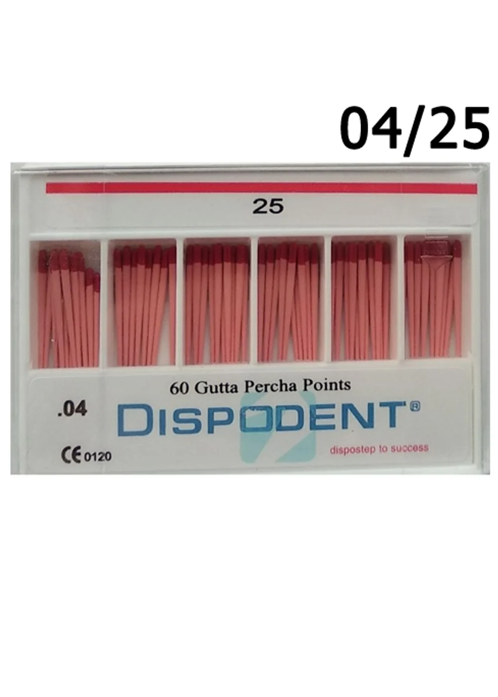 Штифты гуттаперчевые, Dispodent, .04 №25, 60 шт