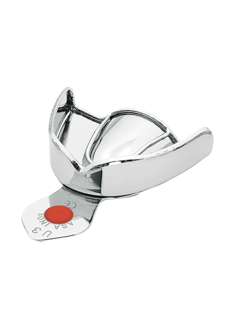 Asa Dental 2803-U3 - ложка слепочная верхняя средняя (M) без перфорации с бортиками, с цветной кодировкой (красная)