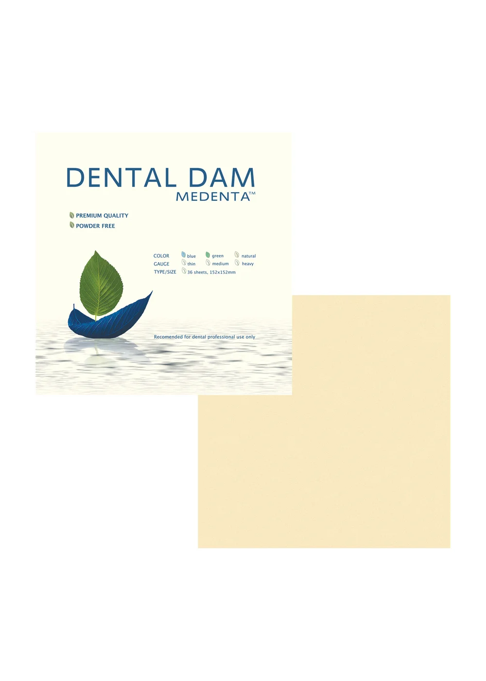 Завеса резиновая Medenta Dental Dam, натуральная, толстая, 152×152 мм