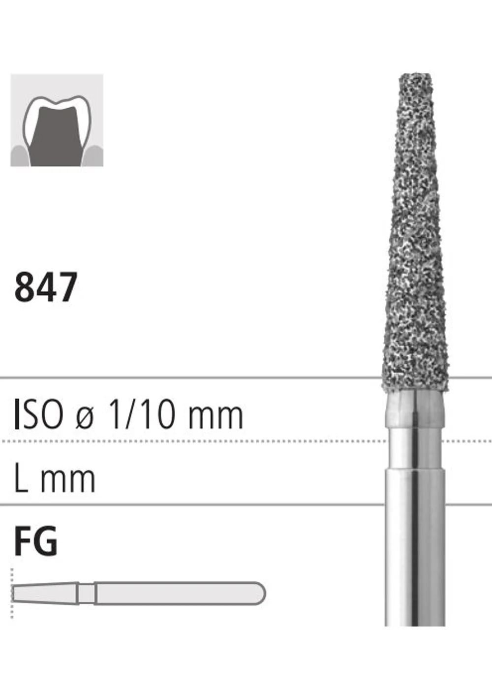 Бор, Intensiv, конус закругленный, 1.4 мм, 2.5 мм, зеленый, арт. FG3116/6