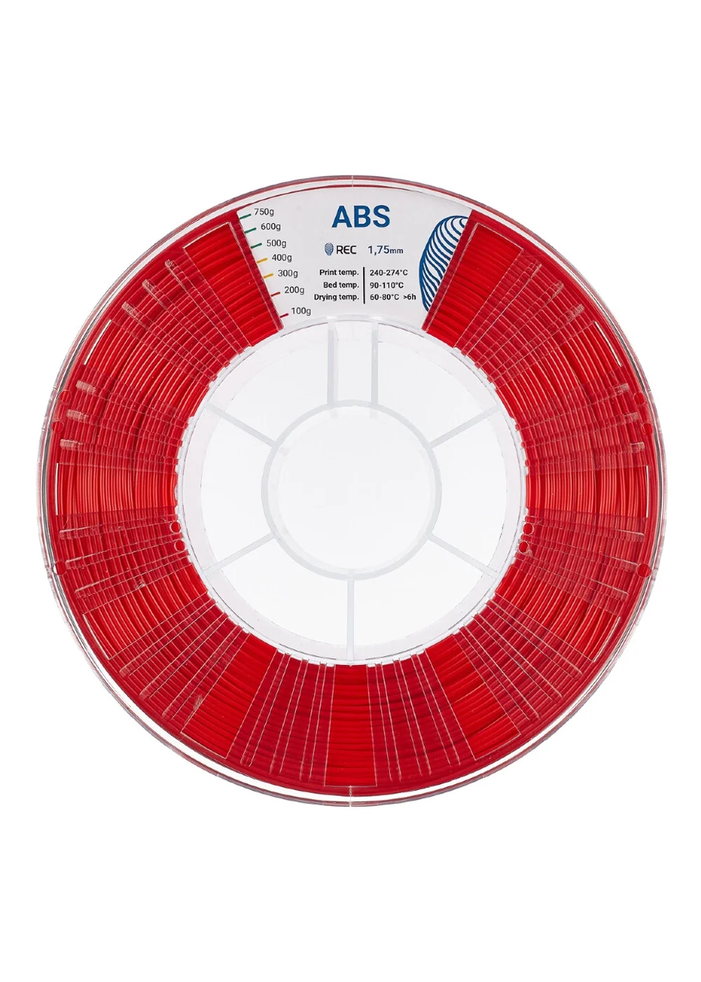 Филамент, UniFormation, ABS Красный, 1.75 мм, 1 кг