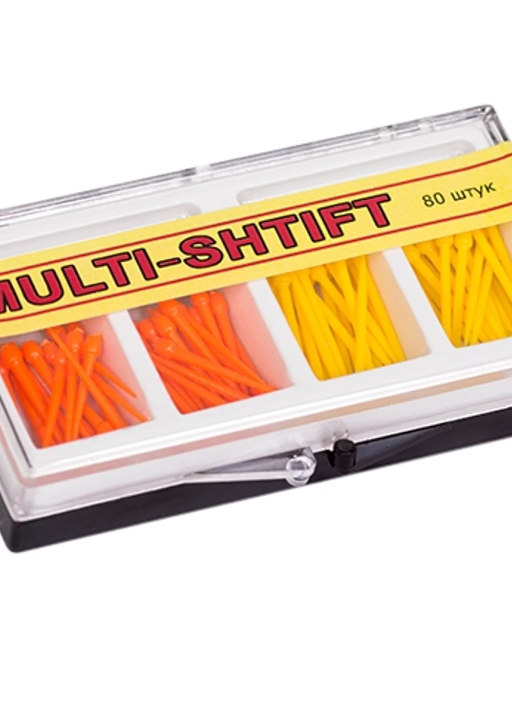 Беззольные штифты Multi-Shtift ассорти оранжевые-желтые (80шт.), РуДент
