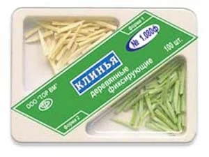 1.080Ф Клинья деревянные 2-х типов (белые + зеленые)100 шт, ТОР ВМ