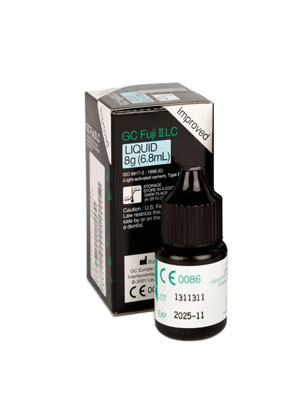 Цемент стеклоиономерный модифицированный, GC, ФУДЖИ II LC (Fuji II LC), жидкость, 8 г