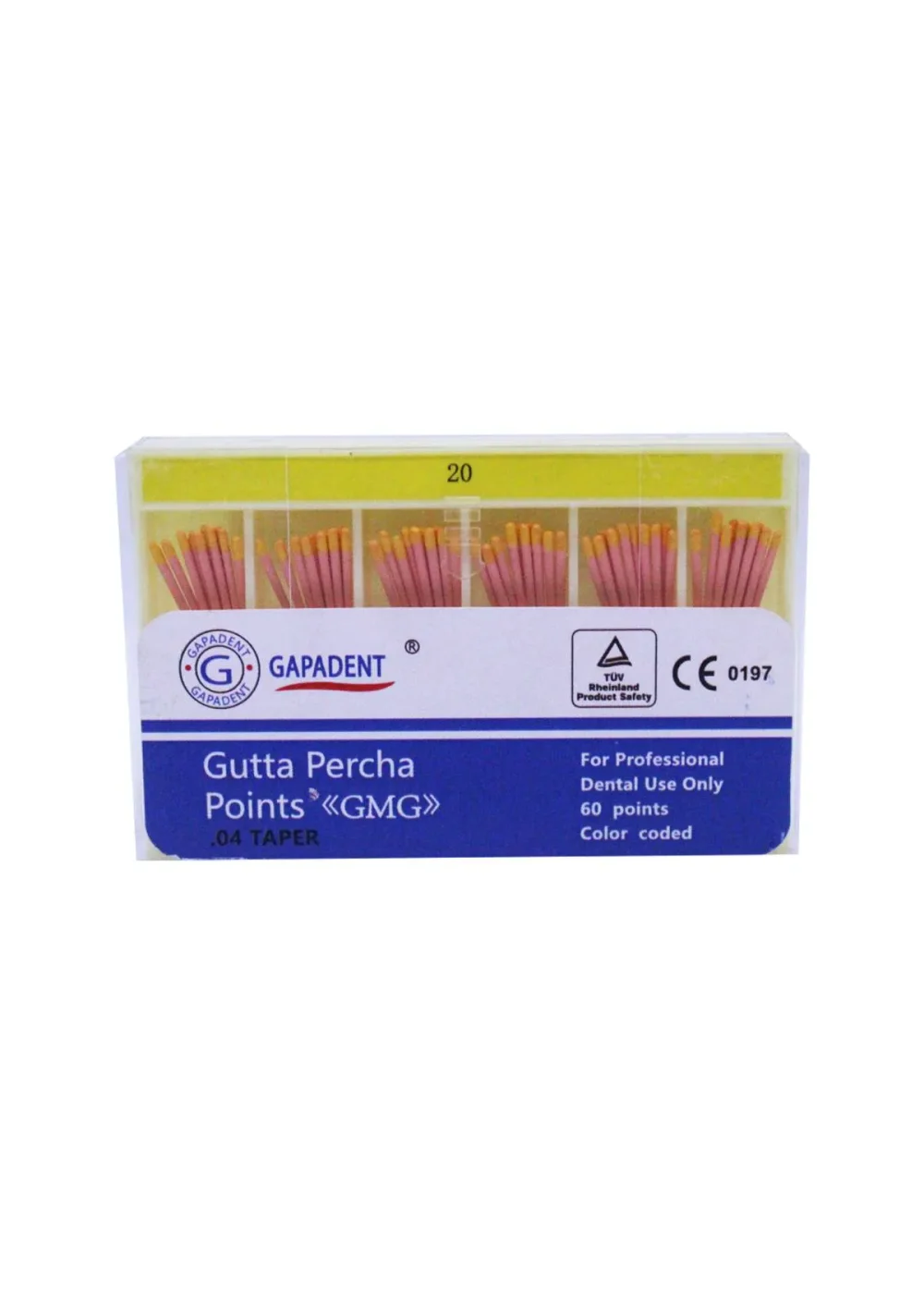 Штифты гуттаперчевые, GAPADENT, конус 0.04 №15, 60 шт