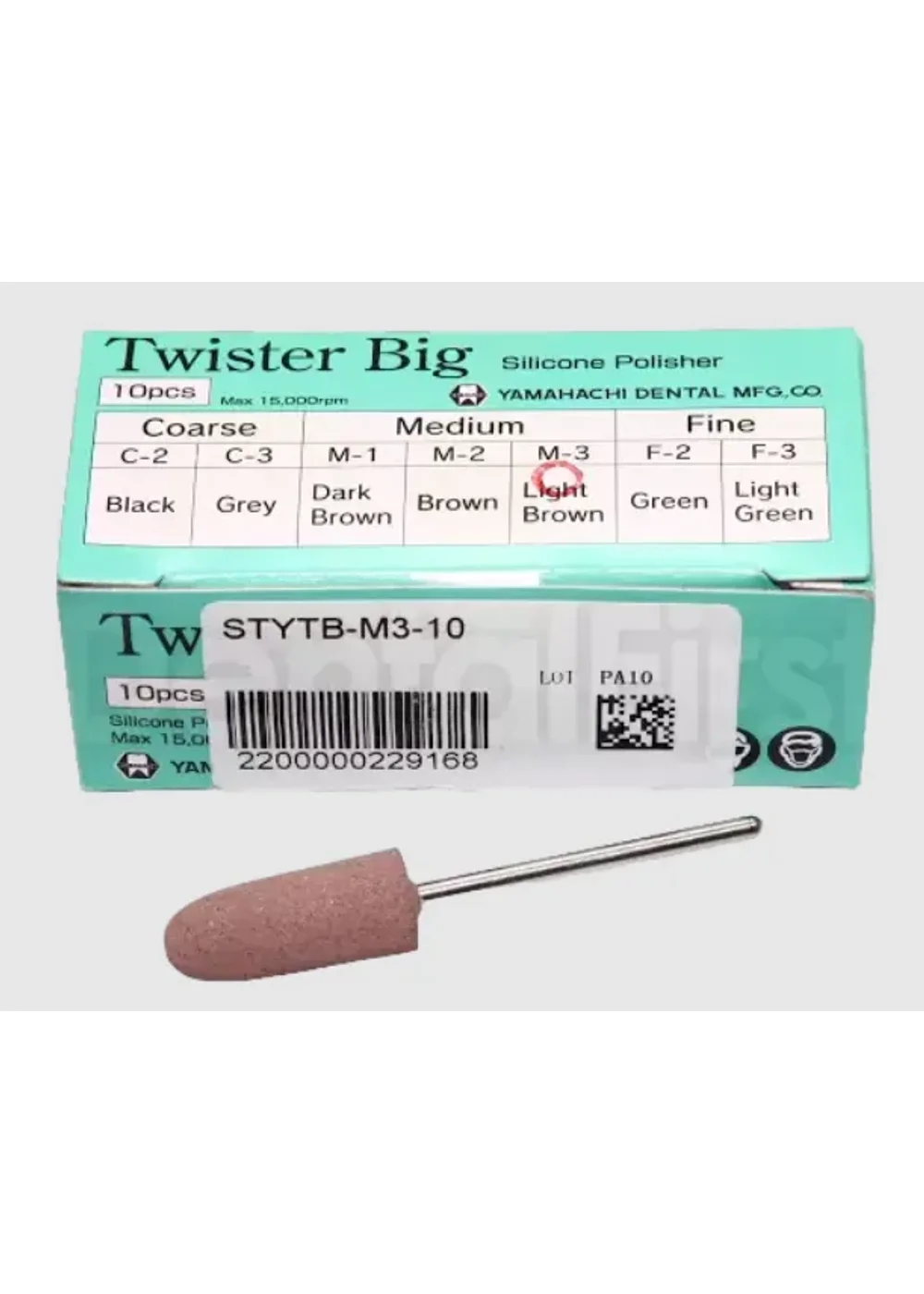 Силиконовый полир, YAMAHACHI, Twister Big Medium M-3, d=10мм, 10шт