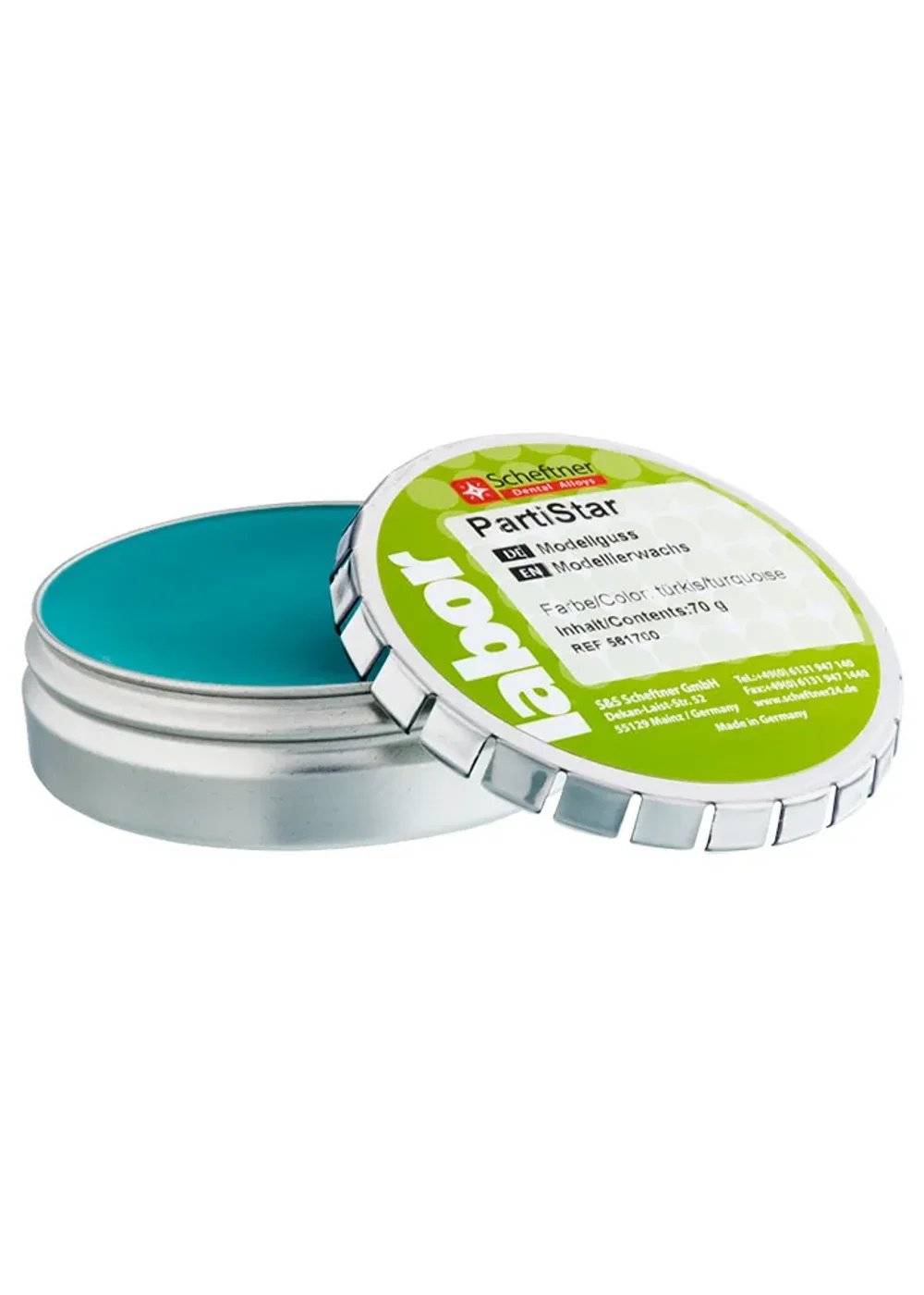 Воск бюгельный, Scheftner, PartiStar turquoise 70г (561700)