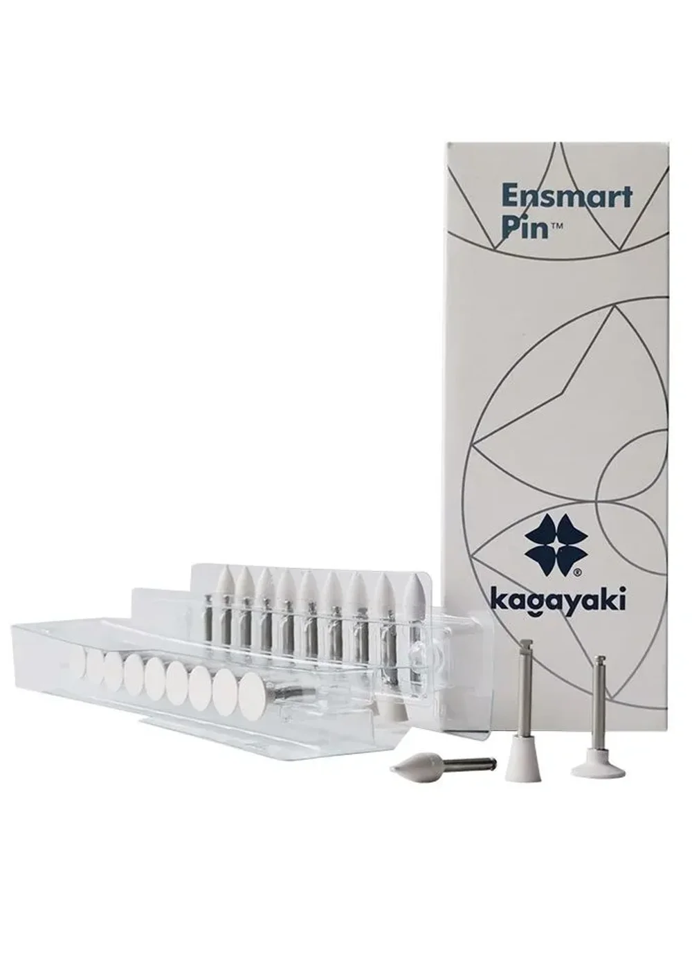 Полиры, KAGAYAKI, Чашка, Ensmart Pin 125, грубые, белые, 30 шт