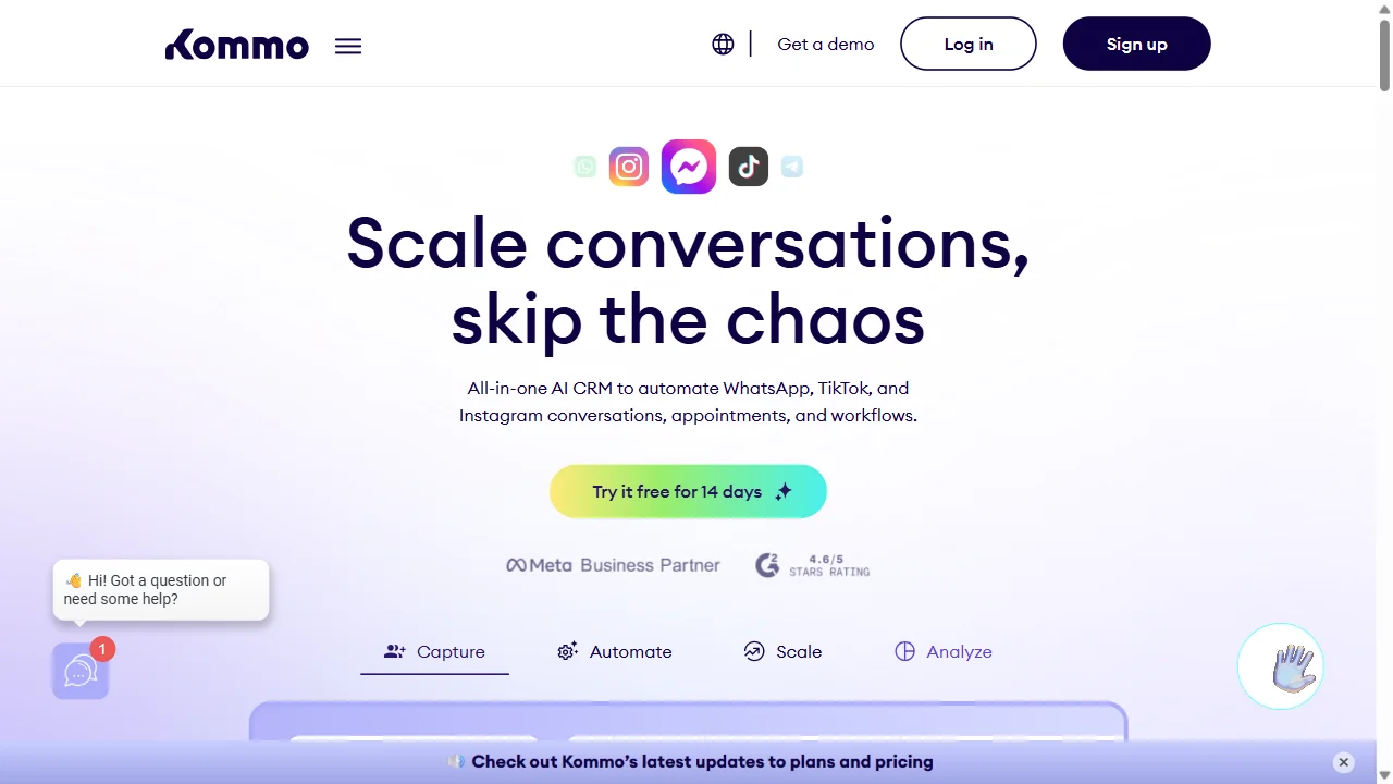 Kommo: CRM с Salesbot, сделками, менеджерами и мессенджерной автоматизацией.