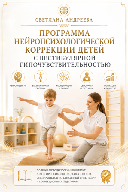 ПРОГРАММА НЕЙРОПСИХОЛОГИЧЕСКОЙ КОРРЕКЦИИ ДЕТЕЙ С ВЕСТИБУЛЯРНОЙ ГИПОЧУВСТВИТЕЛЬНОСТЬЮ