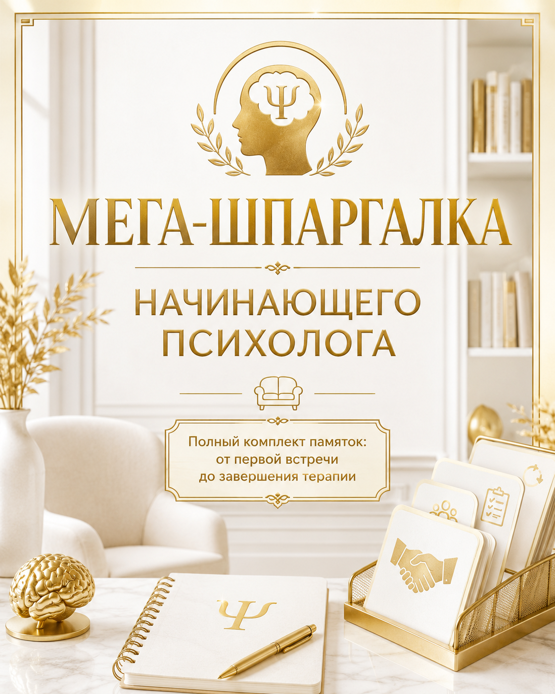 МЕГА-ШПАРГАЛКА НАЧИНАЮЩЕГО ПСИХОЛОГА  Полный комплект памяток: от первой встречи до завершения терапии