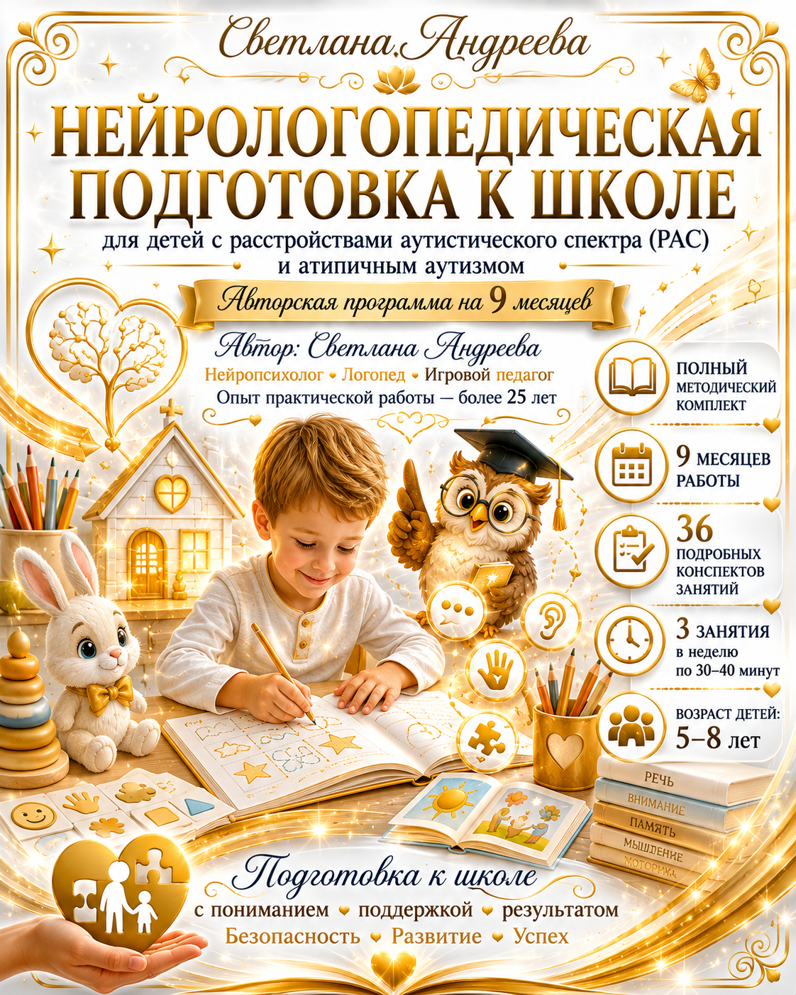 НЕЙРОЛОГОПЕДИЧЕСКАЯ ПОДГОТОВКА К ШКОЛЕ  для детей с расстройствами аутистического спектра (РАС) и атипичным аутизмом  Авторская программа на 9 месяцев