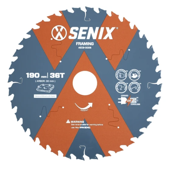 Диск пильный Senix 190 мм х 30 мм 36Т по дереву – фото №1 Диск пильный Senix 190 мм х 30 мм 36Т по дереву – №1