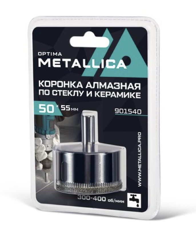 Коронка алмазная Metallica Optima 50x55 мм #80 по стеклу/плитке – №1