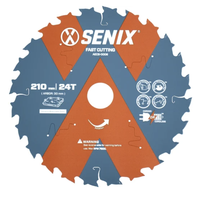 Диск пильный Senix 210 мм х 30 мм 24Т по дереву – фото №1 Диск пильный Senix 210 мм х 30 мм 24Т по дереву – №1