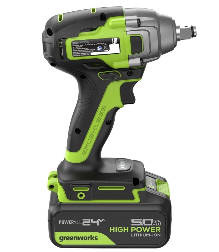 Аккумуляторный ударный гайковерт Greenworks GD24IW400 (1х5,0 Ач) – №2
