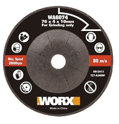Диск шлифовальный по металлу Worx 76х4х10 мм – фото №1 Диск шлифовальный по металлу Worx 76х4х10 мм – №1