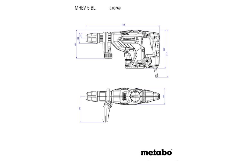 Молоток отбойный Metabo MHEV 5 BL – №1