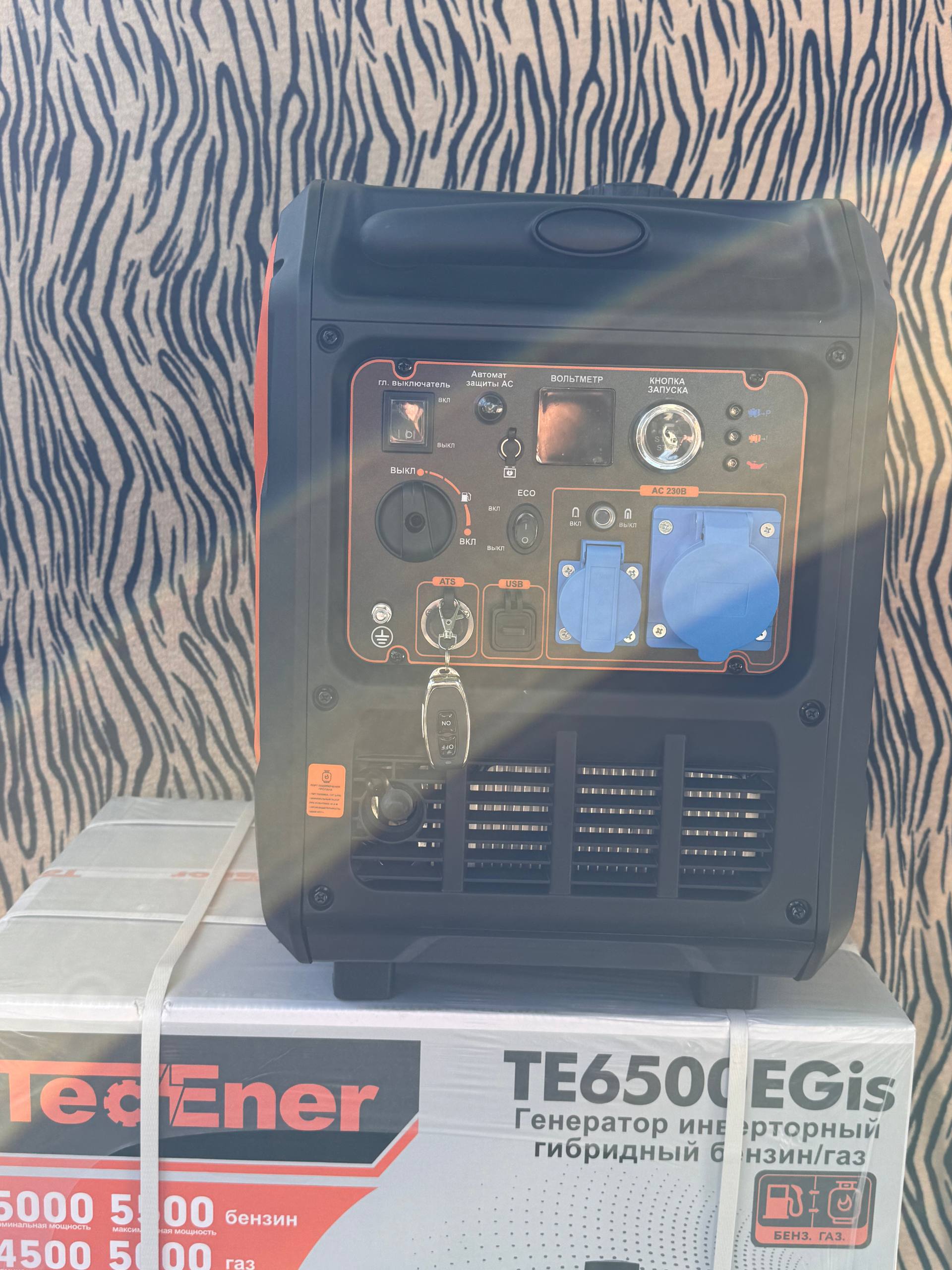 Генератор инверторный газ/бензин TecEner TE6500EGis