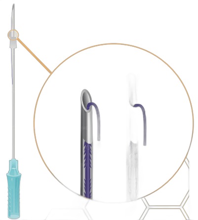 Мезонити Honey Derma Thread PDO COG 2R FC type L cannula 19Gx100mm - 170mm (Хани Дерма Фред)
