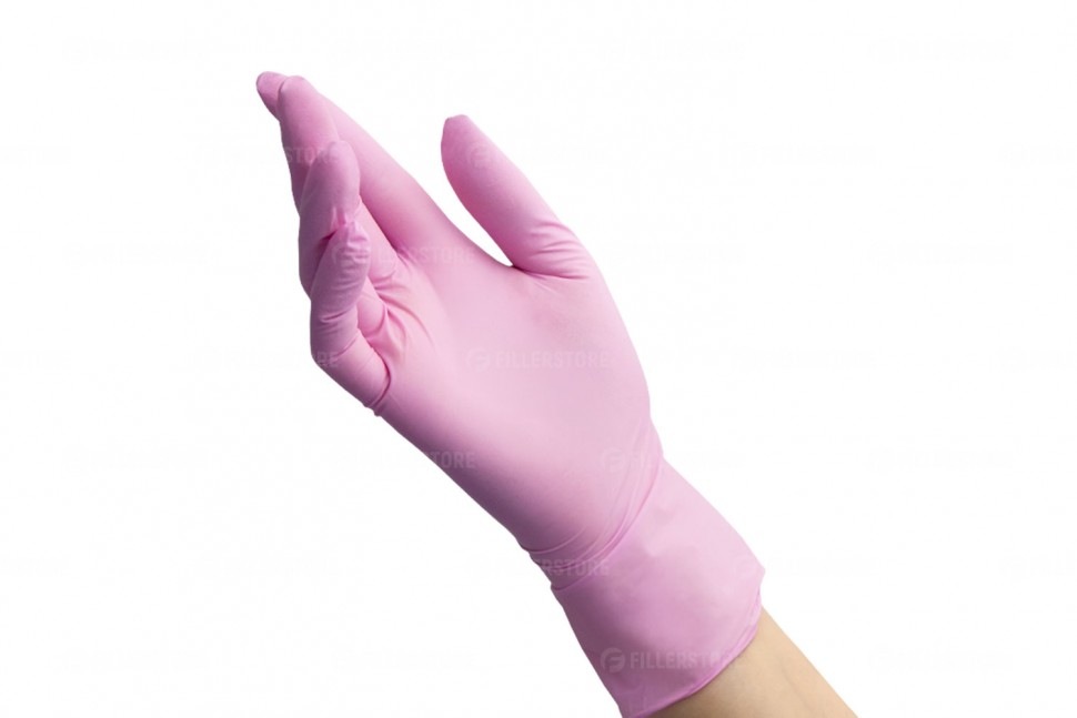Перчатки Benovy Nitrile MultiColor нитриловые, розовые, XS, 50 пар в блоке (Бинови)