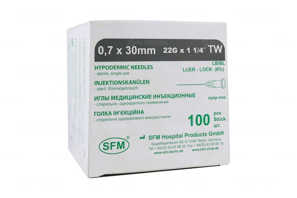 Игла инъекционная SFM 0,70x30-22G, 100 шт. в уп.