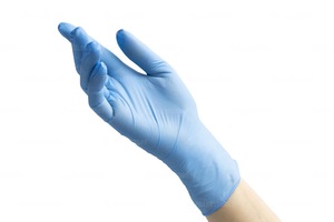 Перчатки Benovy Nitrile нитриловые смотр., голубые, XS, 50 пар в блоке (Бинови)