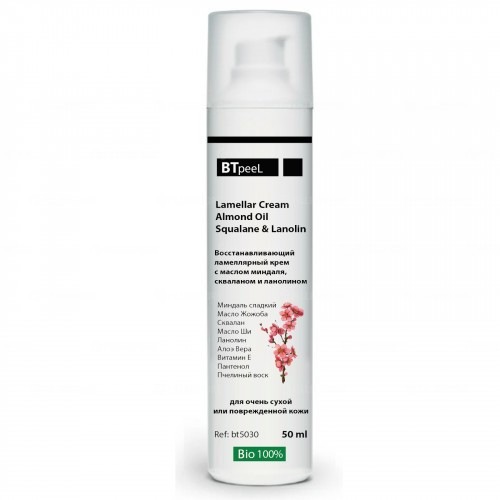 Восстанавливающий ламеллярный крем Lamellar Cream Almond Oil Squalane&Lanolin Btpeel 50мл (БТпил)