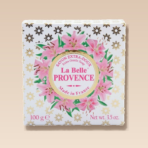 Круглое мыло с лилией в картонной коробке La belle Provence 100 гр