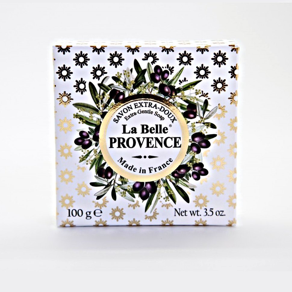 Круглое мыло с оливой в картонной коробке La belle Provence 100 гр