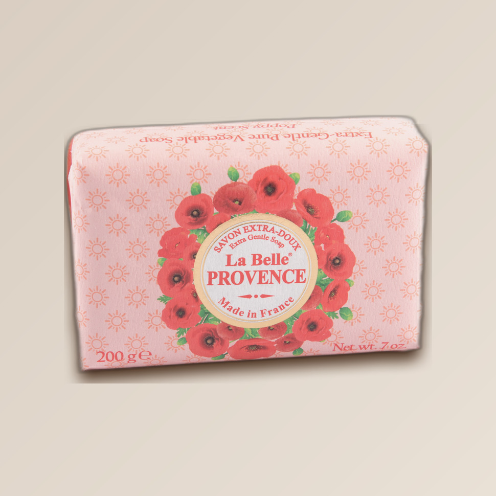 Мыло с маком в бумажной упаковке La belle Provence 200гр.