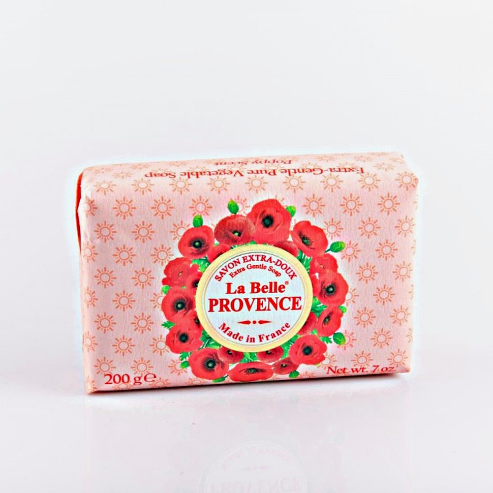Мыло с маком в бумажной упаковке La belle Provence 200гр.