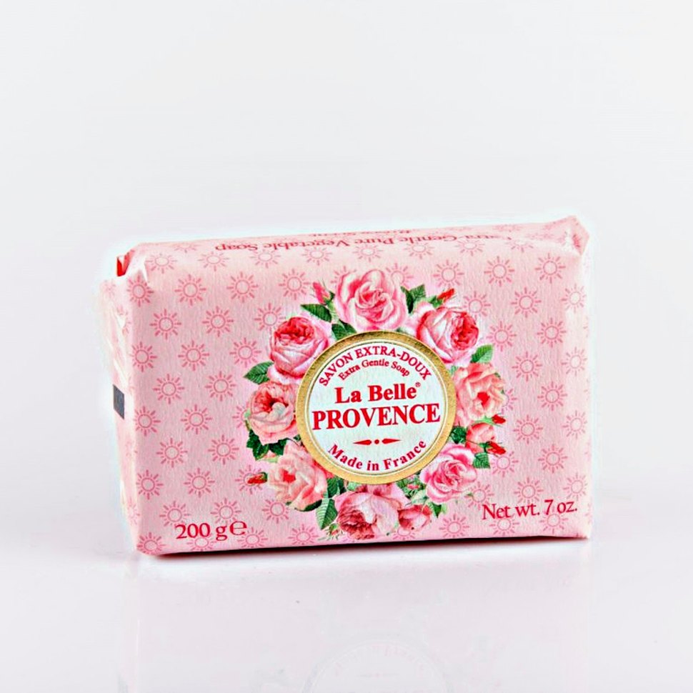 Мыло роза в бумажной упаковке La belle Provence 200гр.