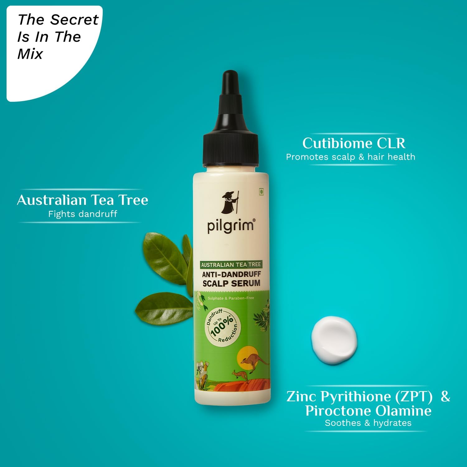 Pilgrim Pilgrim, сыворотка для кожи головы с австралийским чайным деревом против перхоти, 100 мл Маски и сыворотки для волос - Изображение 4